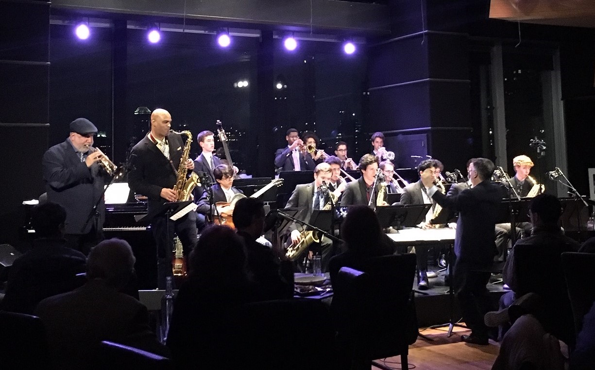 Yale Jazz Ensemble at Dizzy's Club, with guest artists Randy Brecker and Wayne Escoffery, April 2019.